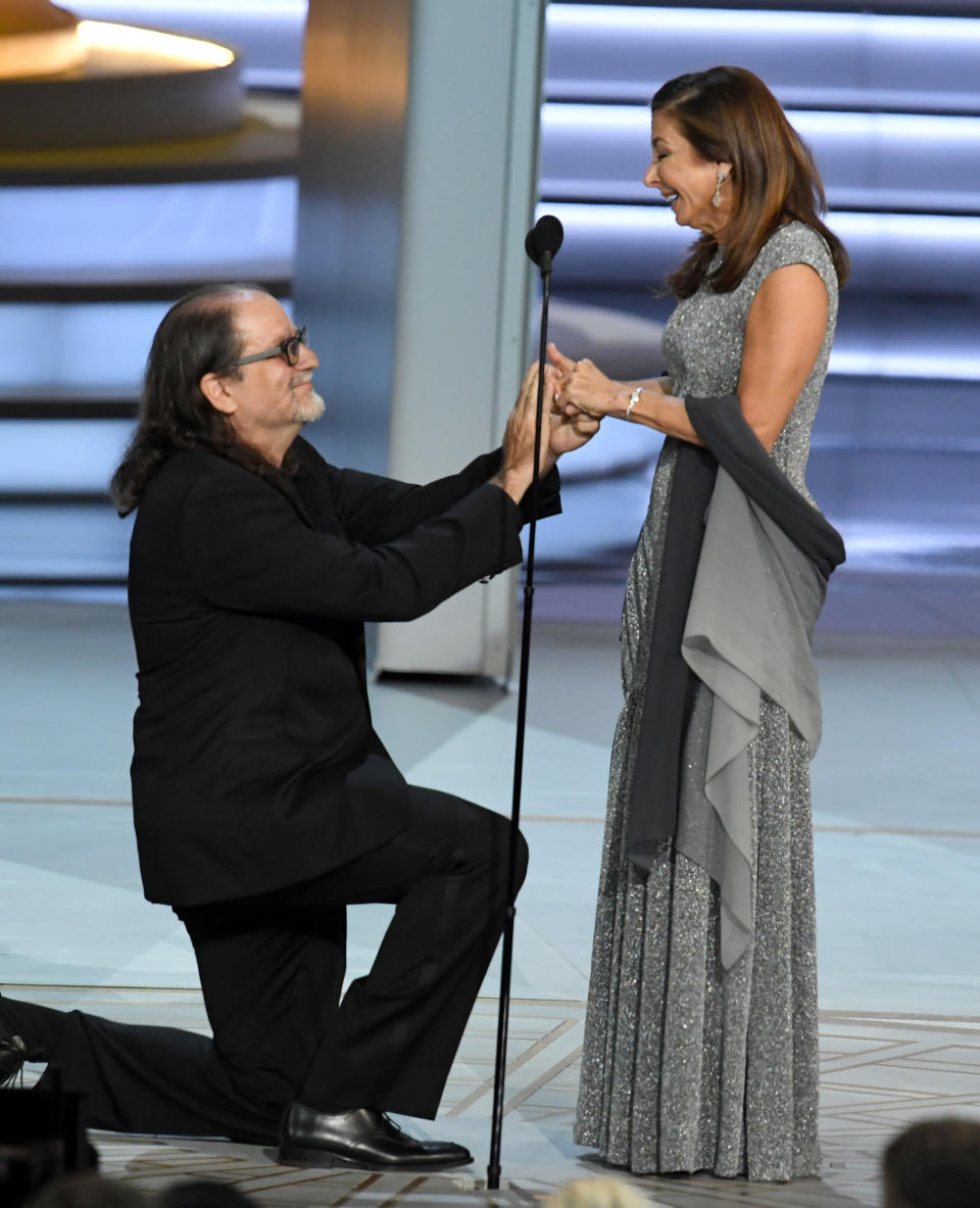 Director Glenn Weiss proposed to his girlfriend during the 2018 Emmy Awards. Photo: Getty