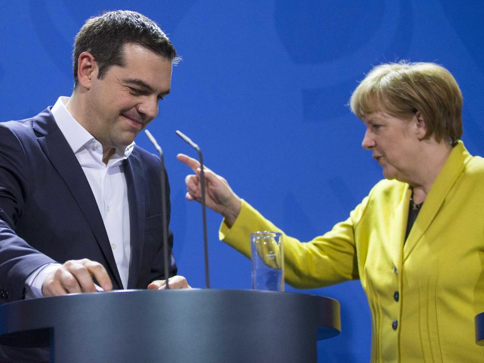 German Angela Merkel Greek Prime Minister Alexis Tsipras