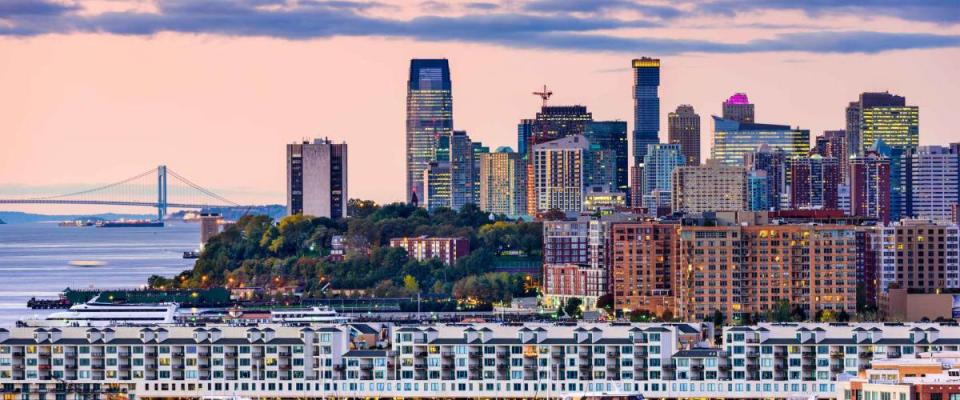 Exchange Place, Jersey City, New Jersey skyline.