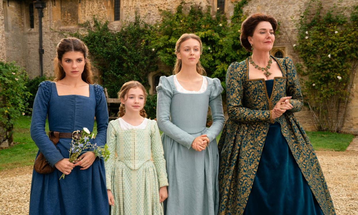 <span>Meet the ladies … Lady Jane Grey (Emily Bader), Margaret Grey (Robyn Betteridge), Katherine Grey (Isabella Brownson) and Frances Grey (Anna Chancellor). </span><span>Photograph: Jonathan Prime/Prime Video</span>