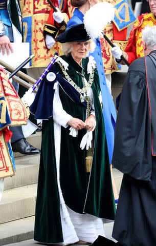 <p>Chris Jackson - WPA Pool/Getty Images</p> Queen Camilla attending coronation celebrations in Scotland on July 5