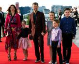 <p>As the wife of Frederik, Crown Prince of Denmark, Princess Mary looks to be setting a good example for her kids on the style side of things. Plus we can’t get over those shoes! Source: Getty </p>