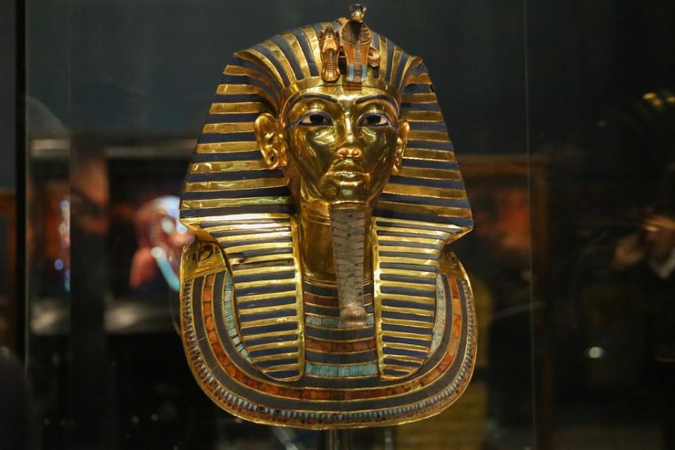 The golden funerary mask of Tutankhamun. Getty Images