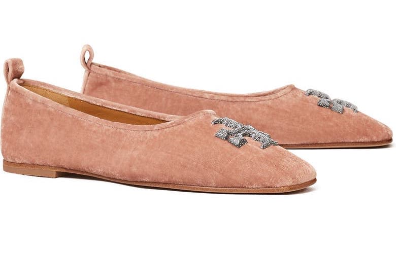 Tory Burch Eleanor Crystal Ballet Flat. Image via Tory Burch.