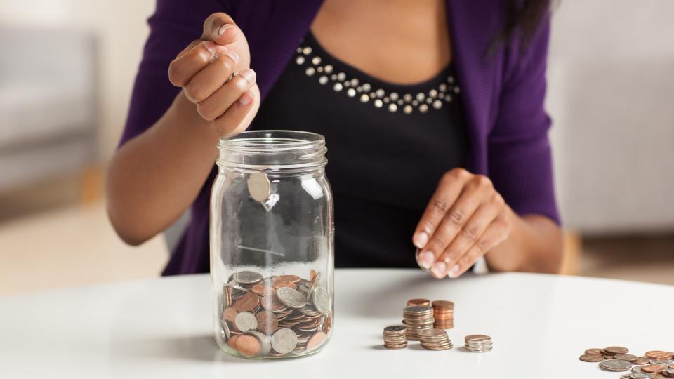 spare change in a jar