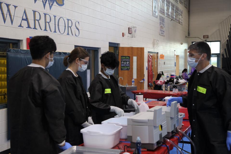 Students and faculty from the Georgia College of Dentistry in Augusta provided free extractions, fillings, oral exams and cleanings at the RAM clinic held in Jefferson County.