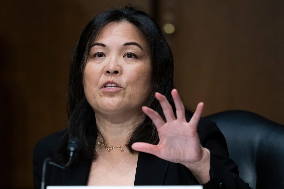Acting Labor Secretary Julie Su speaks during a hearing of the Senate Health, Education, Labor and Pensions Committee for her to be Deputy Secretary of Labor, on Capitol Hill, March 16, 2021.