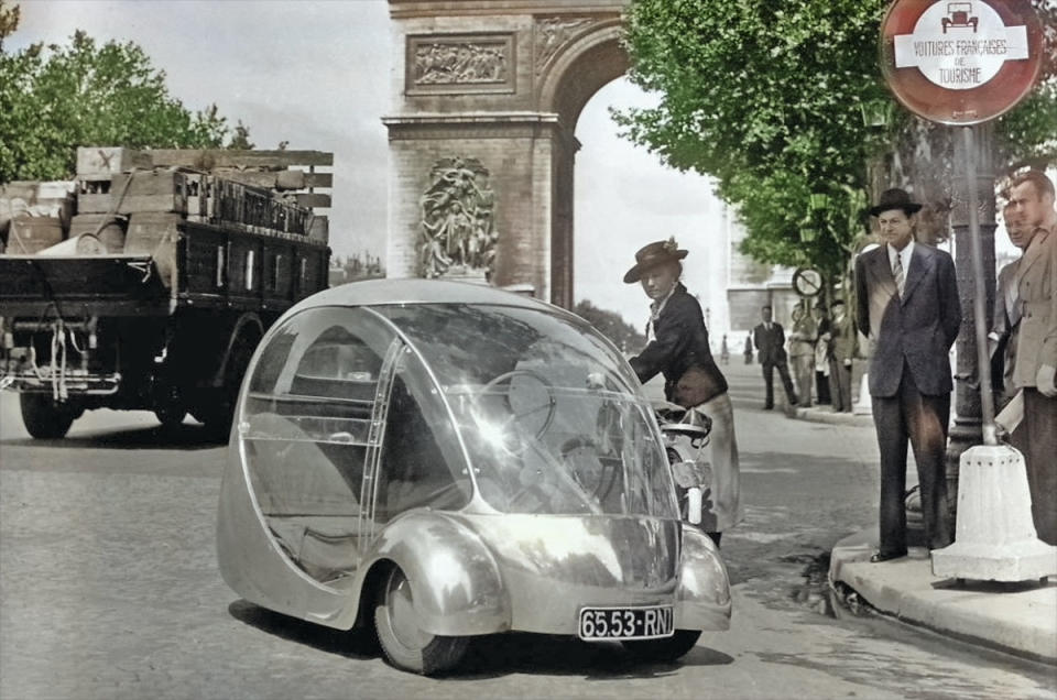 <p>When the Germans conquered France in 1940 they promptly stole most of the country’s cars – and deprived those they didn’t of petrol. Multi-disciplined industrial designer Paul Arzens came up with this response: a minimalist egg-shaped car made of aluminium and Plexiglass, powered by electricity, delivered via five 12-volt batteries. </p><p>Its 350kg weight helped to give it a vaguely impressive range of <strong>60 miles</strong> or so, and a top speed of <strong>43mph</strong>. It didn’t catch on, and just the single examples made, used by Arzens until his death in 1990.</p>