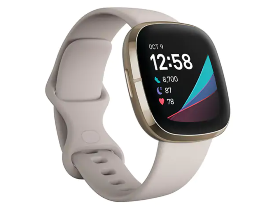 Fitbit Sense with Lunar White Band (Photo via The Source)