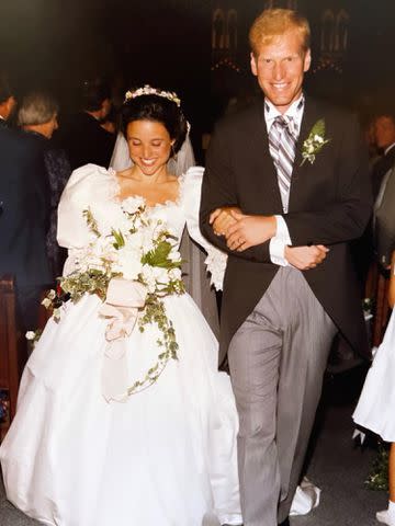 <p>Julia Louis-Dreyfus/ Instagram</p> Julia Louis-Dreyfus and Brad Hall on their wedding day