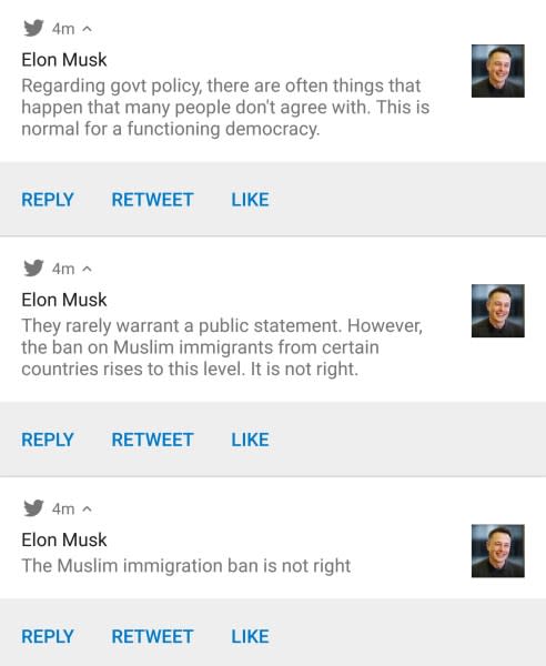 Elon Musk deleted tweets