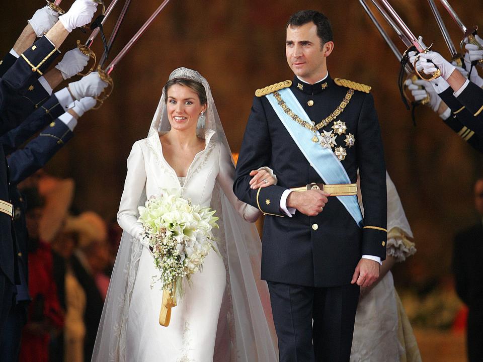 Queen Letizia of Spain on her wedding day