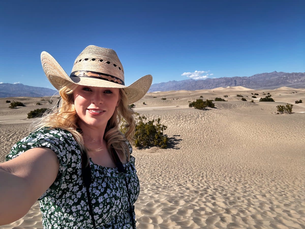 Laura at the Mesquite Sand Dunes in Death Valley (Laura Sanders)