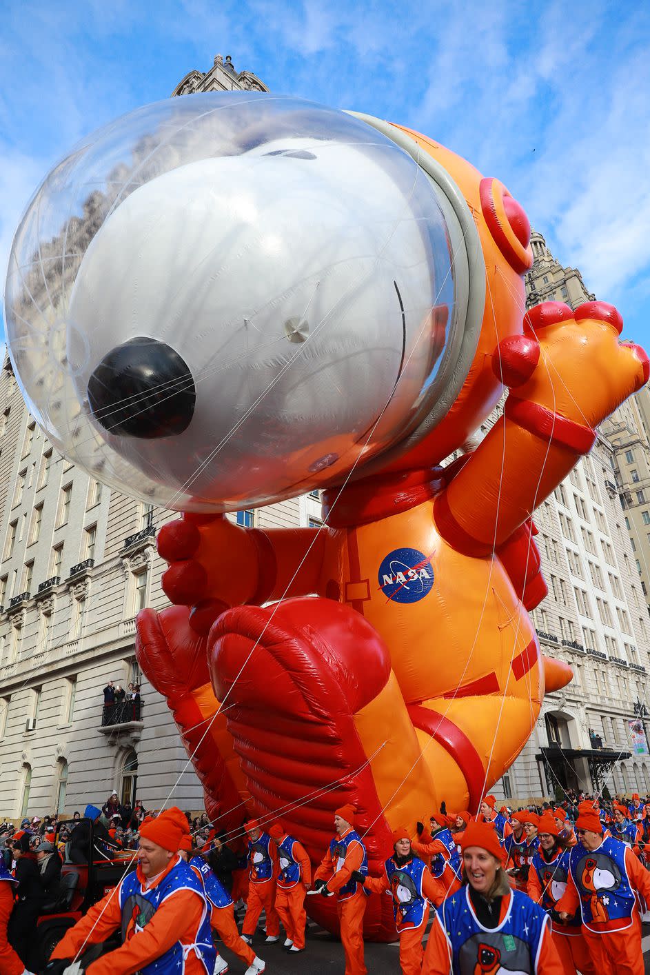 New York, New York - November 28, 2019:The world's most beloved beagle Snoopy is getting an out-of-this-world makeover for the 93rd Macy's Thanksgiving Day Parade in New York, New York on November 28, 2019. (Photography by Gordon Donovan)