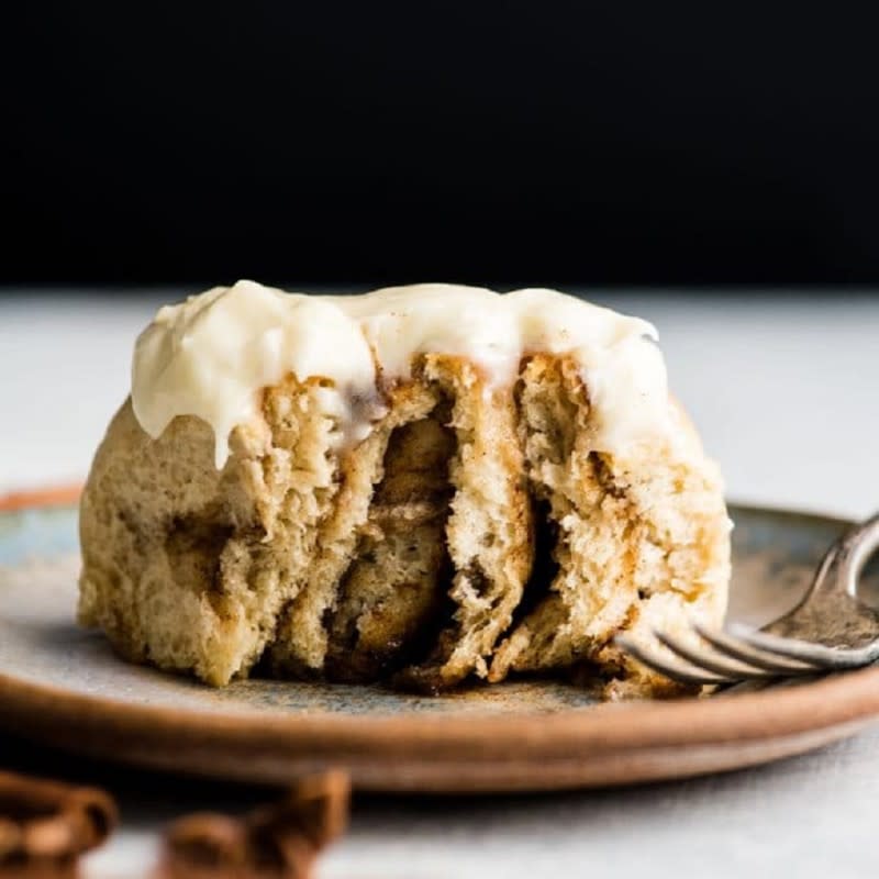 <p>These gooey cinnamon rolls are even better than Cinnabon cinnamon rolls, and are topped with a delicious cream cheese frosting!</p><p><strong>Get the recipe</strong>: <a href="https://joyfoodsunshine.com/cinnamon-rolls-recipe/" rel="nofollow noopener" target="_blank" data-ylk="slk:Best Cinnamon Rolls Recipe (Better than Cinnabon)!;elm:context_link;itc:0;sec:content-canvas" class="link rapid-noclick-resp">Best Cinnamon Rolls Recipe (Better than Cinnabon)!</a></p>