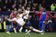 Britain Soccer Football - Crystal Palace v Tottenham Hotspur - Premier League - Selhurst Park - 26/4/17 Crystal Palace's Jason Puncheon in action with Tottenham's Eric Dier Reuters / Dylan Martinez Livepic