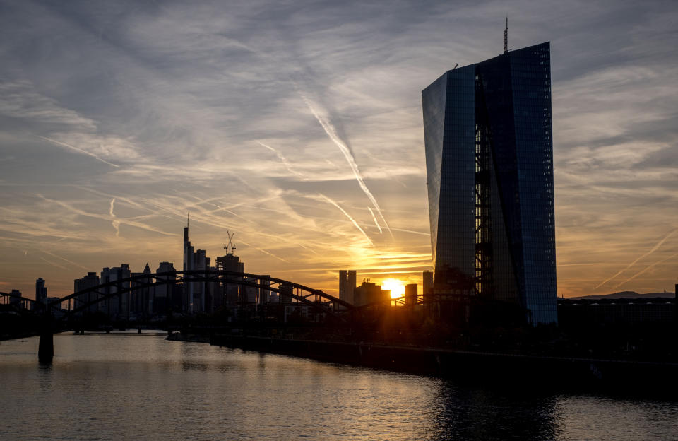 The European Central Bank is pictured in Frankfurt, Germany, Wednesday, May 3, 2023. The ECB's governing council will meet on Thursday. (AP Photo/Michael Probst)