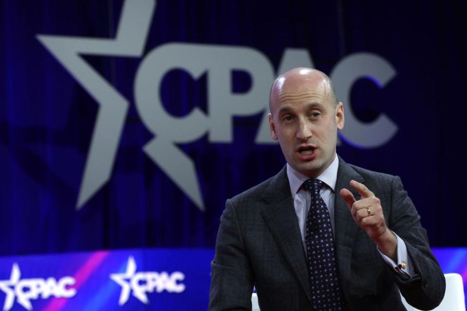 Stephen Miller speaks at C-PAC, a major conservative political conference