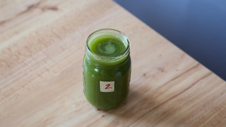 mason jar with green juice