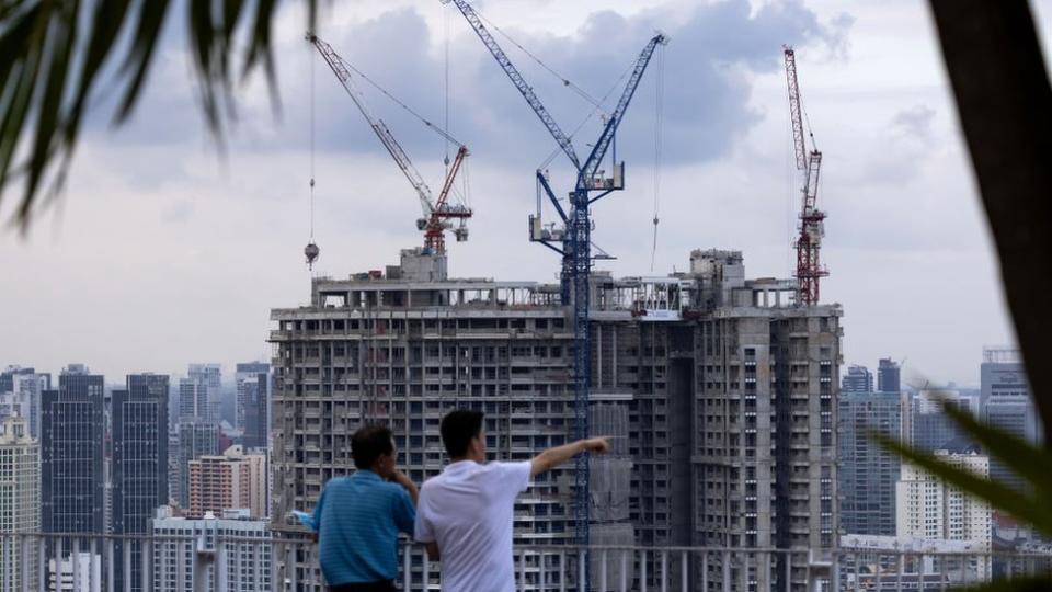 Buildings under construction in Singapore, on Saturday, Feb. 17, 2024.