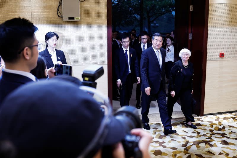 U.S. Treasury Secretary Janet Yellen meets China's Vice Premier He Lifeng in Guangzhou