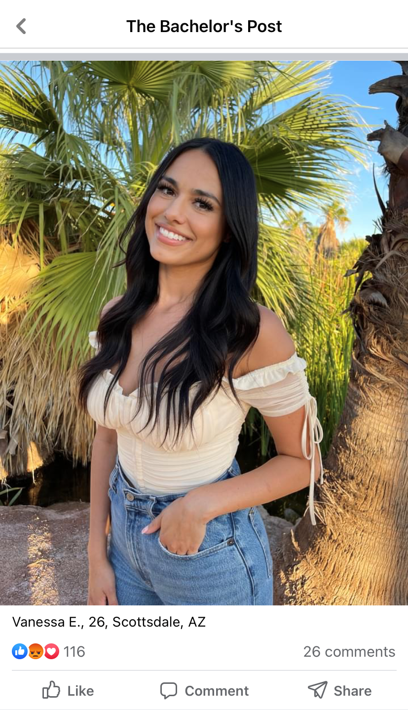 Vanessa Esparsen, who lives in Scottsdale, was announced on "The Bachelor's" Facebook page as a finalist for Zach Shallcross' Season 27 cast on Sept. 23.