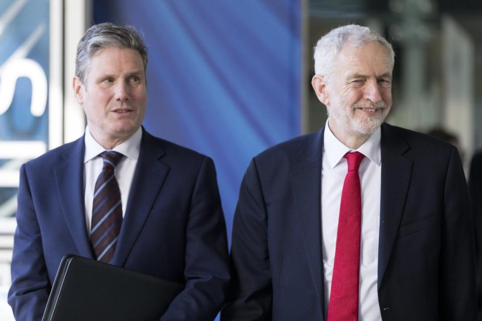 <p>Labour leader Sir Keir Starmer with his predecessor Jeremy Corbyn </p>Getty Images