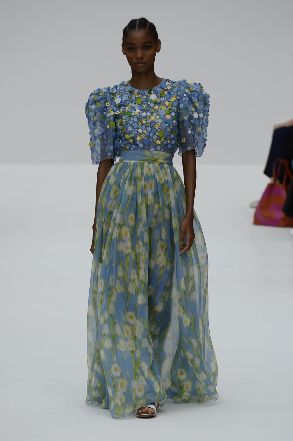 A model walks the Carolina Herrera runway during New York Fashion Week on Sept. 9.&nbsp;