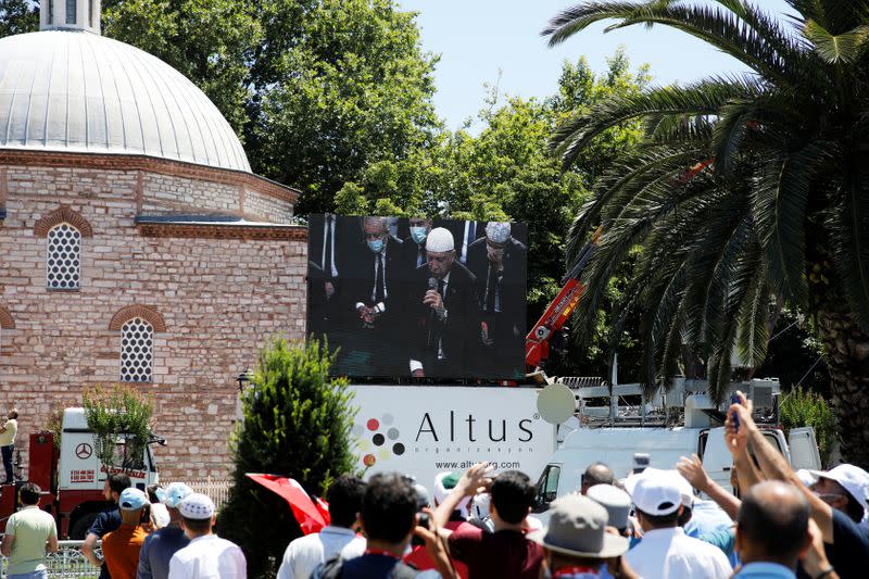 Friday prayers at Hagia Sophia Grand Mosque for the first time in 86 years, in Istanbul