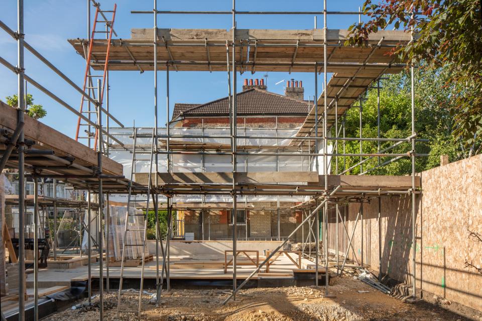 Dream house: Jonathan Wilson is spending £600,000 on the design and construction of his flat-pack home in Crouch End (Morley von Sternberg)