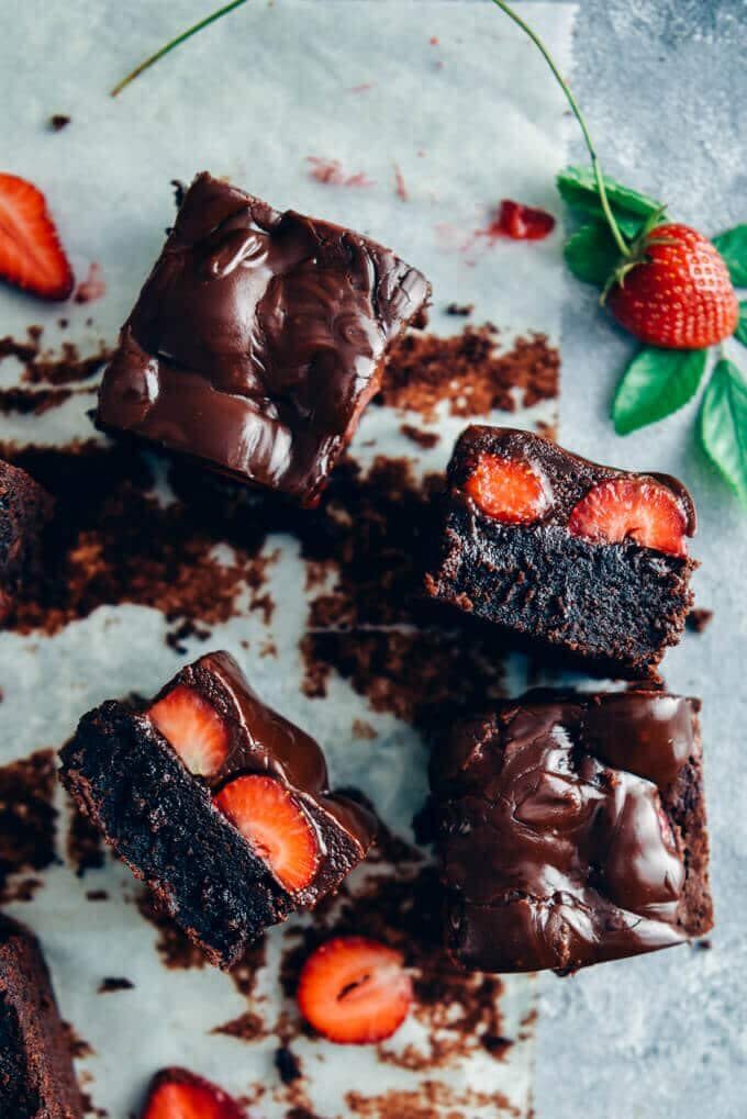 <strong><a href="https://www.giverecipe.com/chocolate-covered-strawberry-brownies/" target="_blank" rel="noopener noreferrer">Chocolate-Covered Strawberry Brownies from Give Recipe</a></strong>