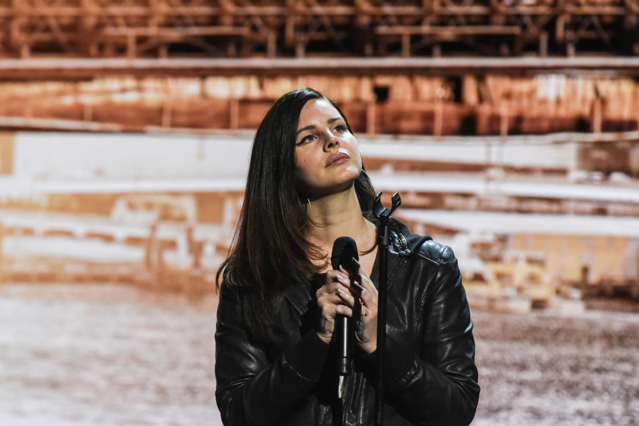 Lana Del Rey at an Apple launch event at the Brooklyn Academy of Music in New York: Getty