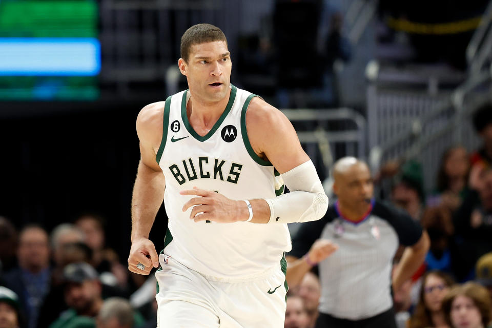 Brook Lopez has agreed to a new contract. (John Fisher/Getty Images)
