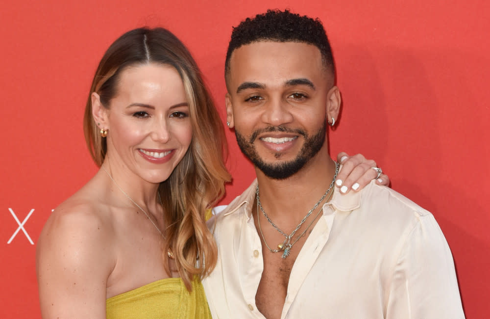 Sarah and Aston Merrygold are on cloud nine credit:Bang Showbiz