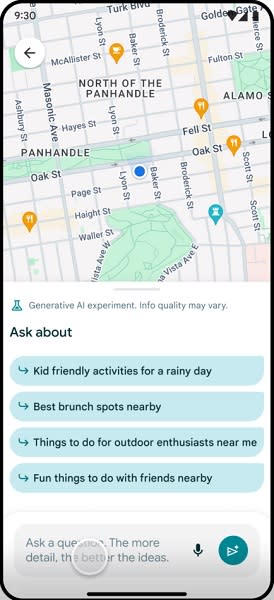 Google's pre-made questions users can use with its latest generative AI feature.
