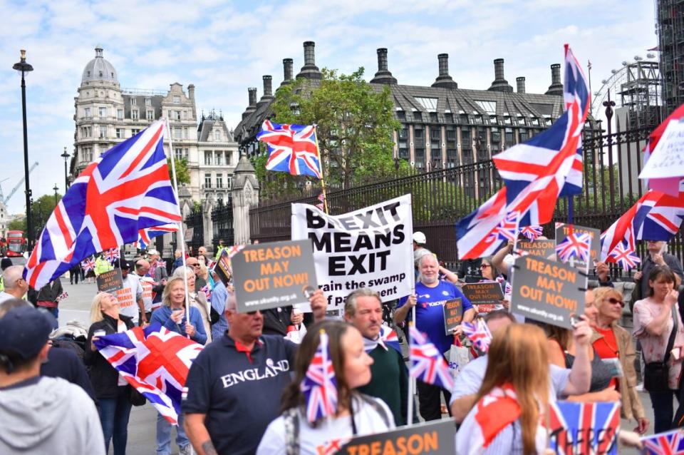 Protesters outside Westminster in September last year (PA)