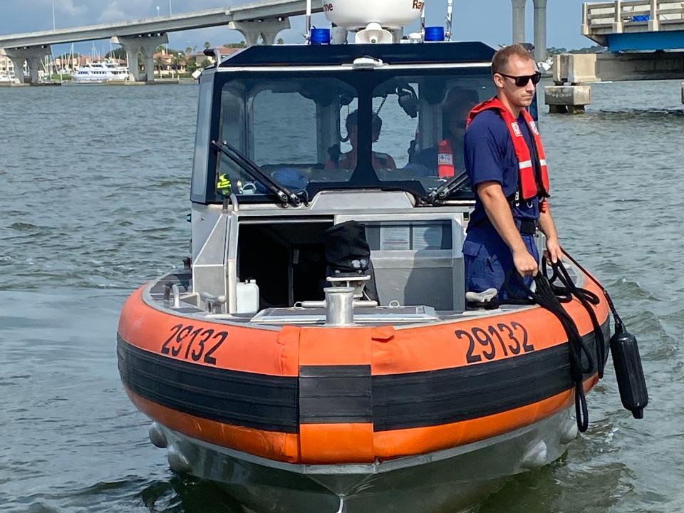 The Coast Guard rescued 25-year-old Charles Gregory 12 miles off St. Augustine, Florida, on Saturday morning after he went missing on a 12-foot flat-bottomed boat.