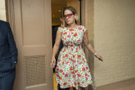 Sen. Kyrsten Sinema, D-Ariz., leaves a closed-door bipartisan infrastructure meeting with a group of senators and White House aides on Capitol Hill in Washington, Tuesday, June 22, 2021. (AP Photo/Manuel Balce Ceneta)