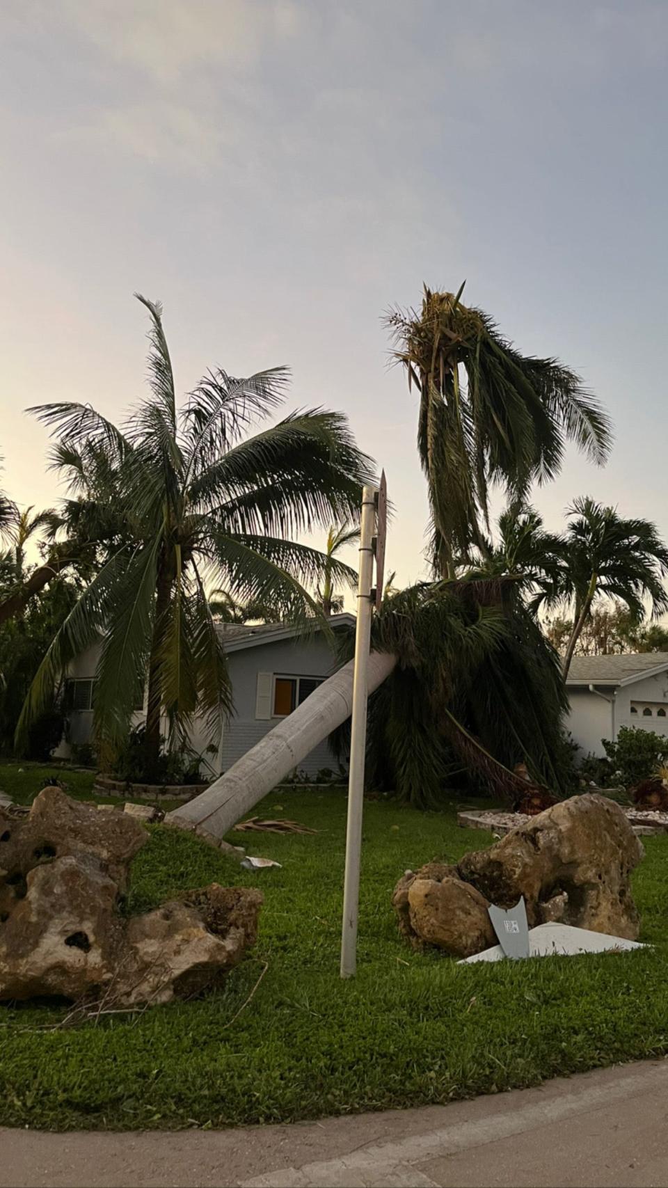 Fort Myers, Florida, neighborhood after Hurricane Ian