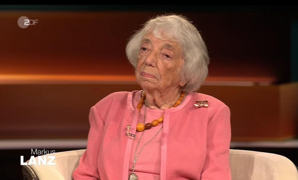 "Ich spreche für alle, die man unschuldig umgebracht hat": Holocaust-Überlebende Margot Friedländer (99) war am Donnerstag bei Markus Lanz zu Gast. (Bild: ZDF / Screenshot)