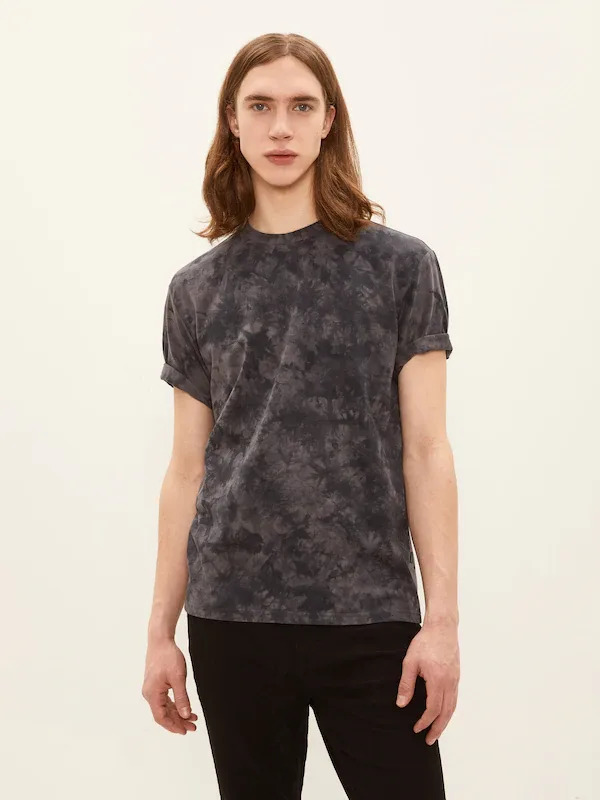 Cotton Tie-Dye Tee in Black