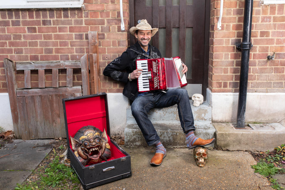 Jethro Clunies-Ross West London bought a gold skull and an accordion. Photo: Gerrard Gethings/Barclays