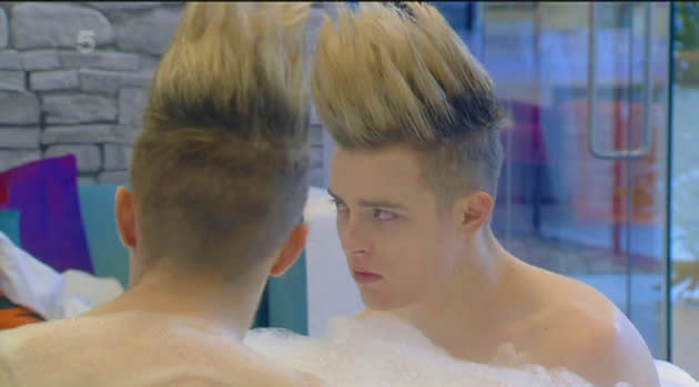 Jedward had a bath together...before tipping the contents all over the floor.