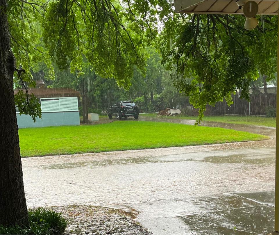 Torrential rain Sunday in Wichita Falls turned many streets into rivers.