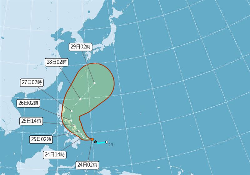 吳聖宇表示，有機會在24至48小時內增強為今年第1號颱風「艾維尼」。（圖／翻攝自中央氣象署）