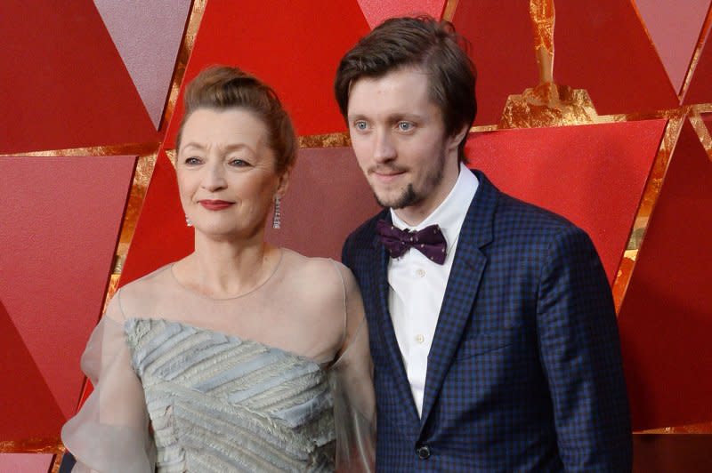 Lesley Manville (L) attends the Academy Awards in 2018. File Photo by Jim Ruymen/UPI