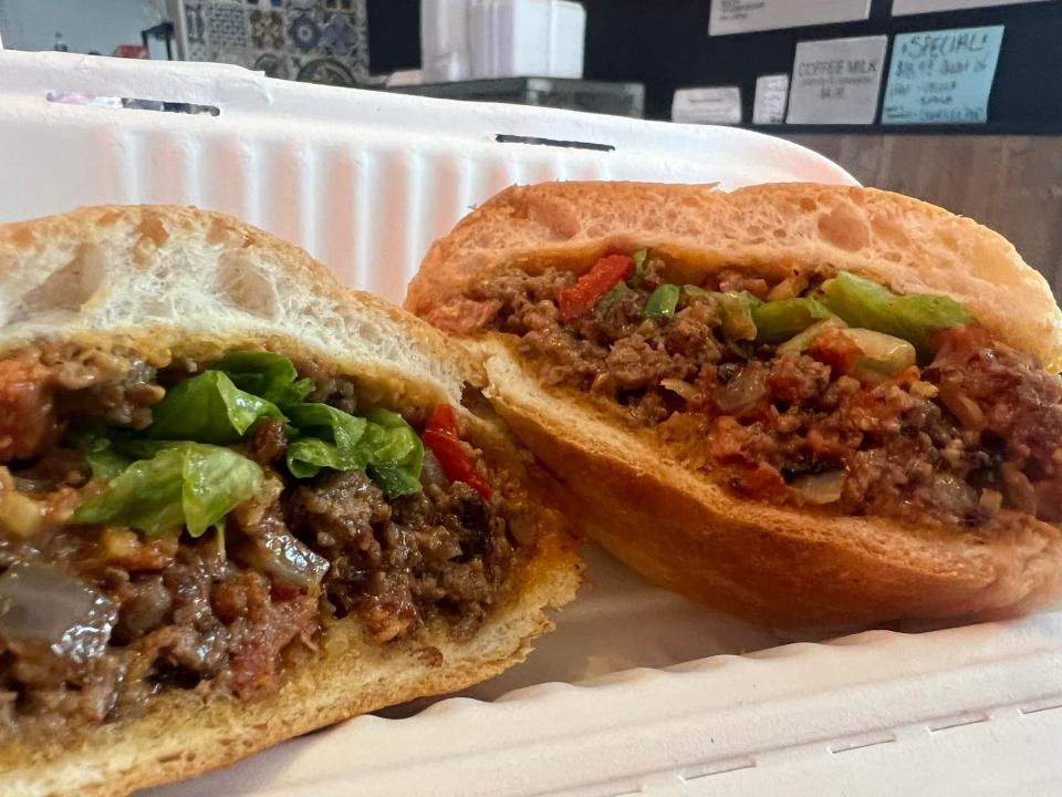 Portuguese Chopped Cheese now available at Two Sisters Catering.