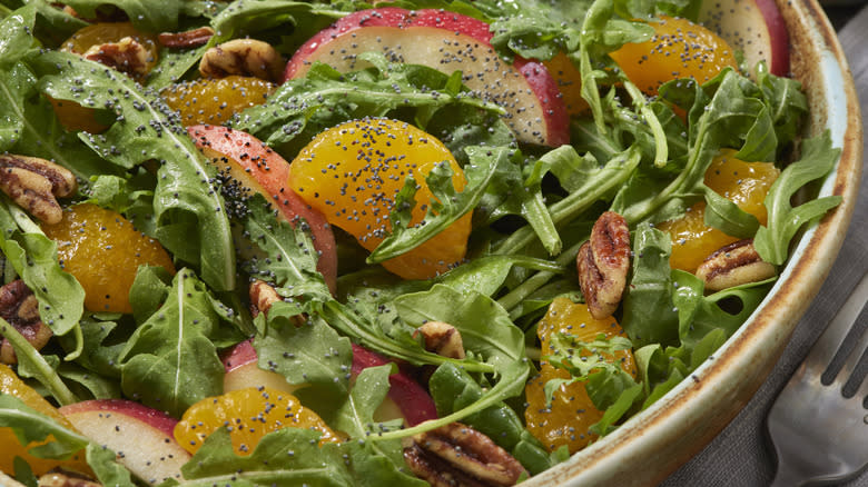 Close-up of arugula salad