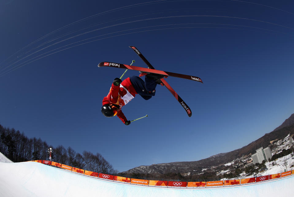 <p>Hong Chai of China in action during Freestyle Skiing Ski Halfpipe training on day eight of the PyeongChang 2018 Winter Olympic Games at Phoenix Snow Park on February 17, 2018 in Pyeongchang-gun, South Korea. (Photo by Clive Rose/Getty Images) </p>