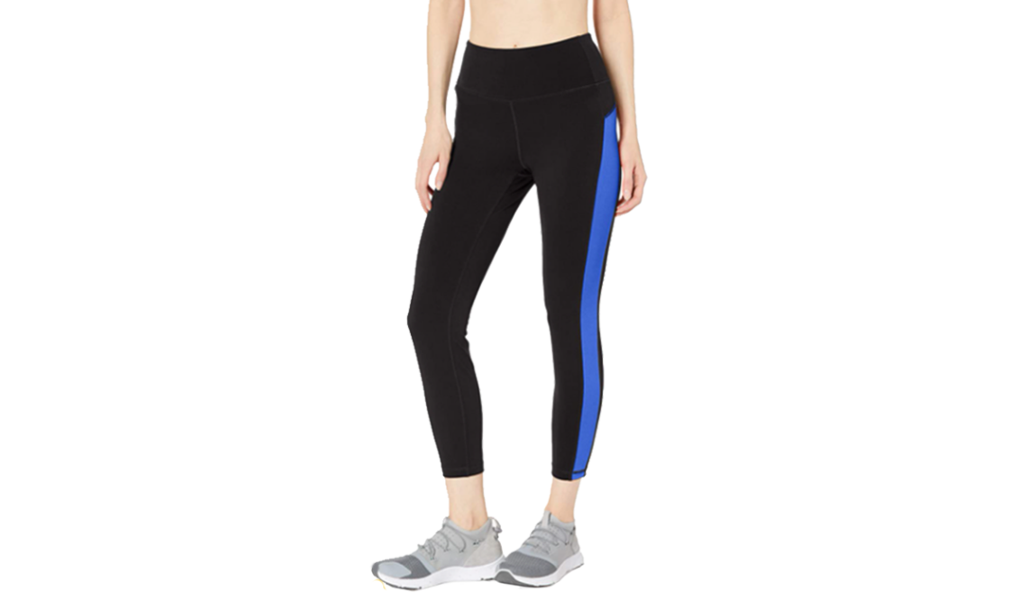 Amazon Essentials Women's Performance Mid-Rise 7/8 Leggings with side  stripe are $21